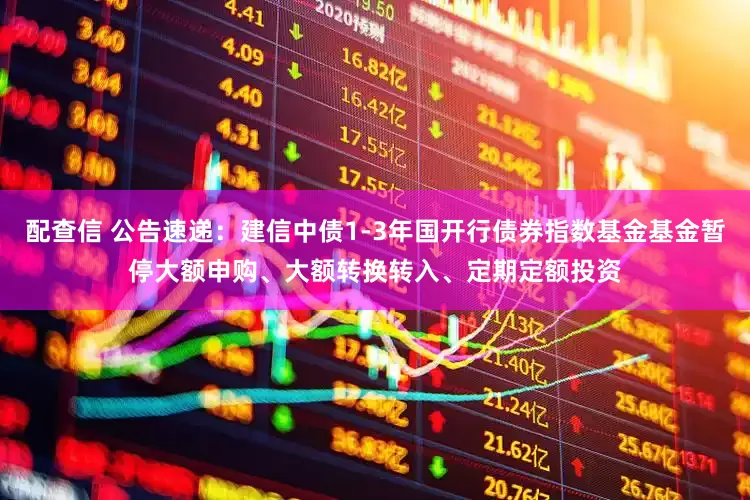 配查信 公告速递：建信中债1-3年国开行债券指数基金基金暂停大额申购、大额转换转入、定期定额投资